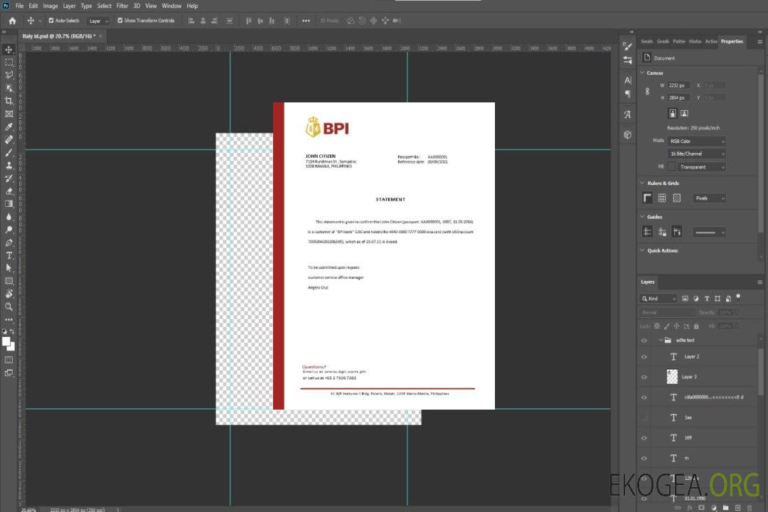 Référence Philippines , BPI , closure template